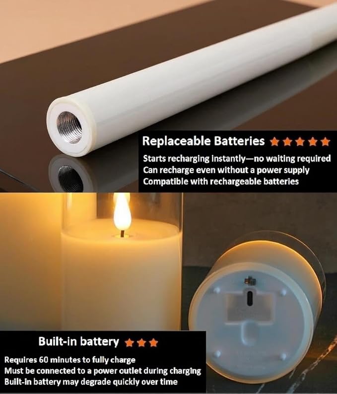 VENTA Set of 6 Flameless Taper Candles with Remote | 14-Inch Ivory LED Candlesticks with Timer | Realistic Flickering Light for Wedding Centerpieces, Dinner Table & Home Decor