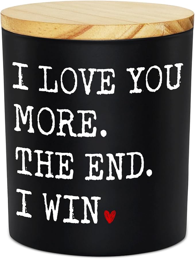 Anniversary Wedding Gifts for Women Men - I Win Long Lasting Vanilla Lavender Scented Candle 10 oz - Christmas Birthday Gifts for Him Her, Couple Gift for Boyfriend Girlfriend Husband Wife