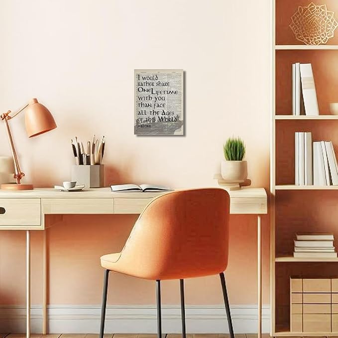 LOTR Gifts, Framed LOTR Poster, Gift for LOTR Decor, I Would Rather Share One Lifetime - Arwen, LOTR Merch, LOTR Birthday Decor, Lord of the Rings Poster, LOTR Canvas Wall Art Decor 6x8 inch