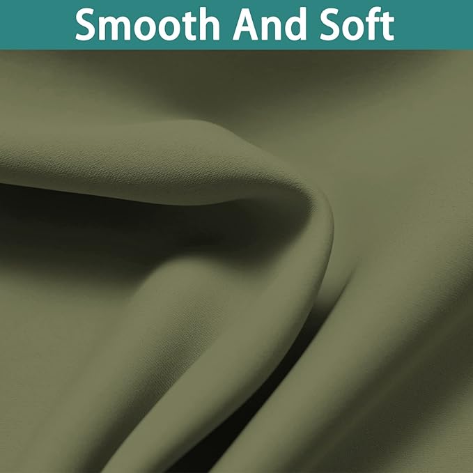 Yakamok 84 Inch Length 100% Blackout Curtains for Bedroom, 2 Thick Layers Thermal Insulated Grommet Total Blackout Drapes with Black Liner for Living Room(42Wx84L,Sage, 2 Panels)