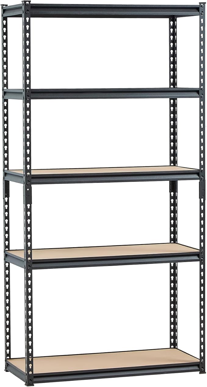 VEVOR Storage Shelves, 2000 lbs, 5 Tier Garage Storage Shelving, 16" D x 36" W x 71.4" H Adjustable Metal Shelves for Garage Shelves Utility Rack Shelf, Ideal for Kitchen, Warehouse, Basement, Black