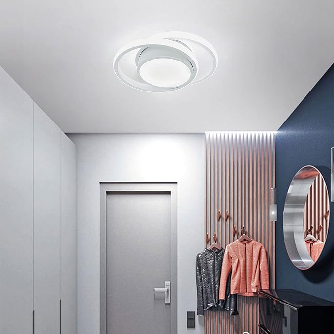 CANEOE Modern Led Ceiling Lights, Small Led Close to Ceiling Light Fixture,32W Round LED Ceiling Lamp for Bedroom Hallway Aisle Corridor Light Lighting (Cool White,6000K)