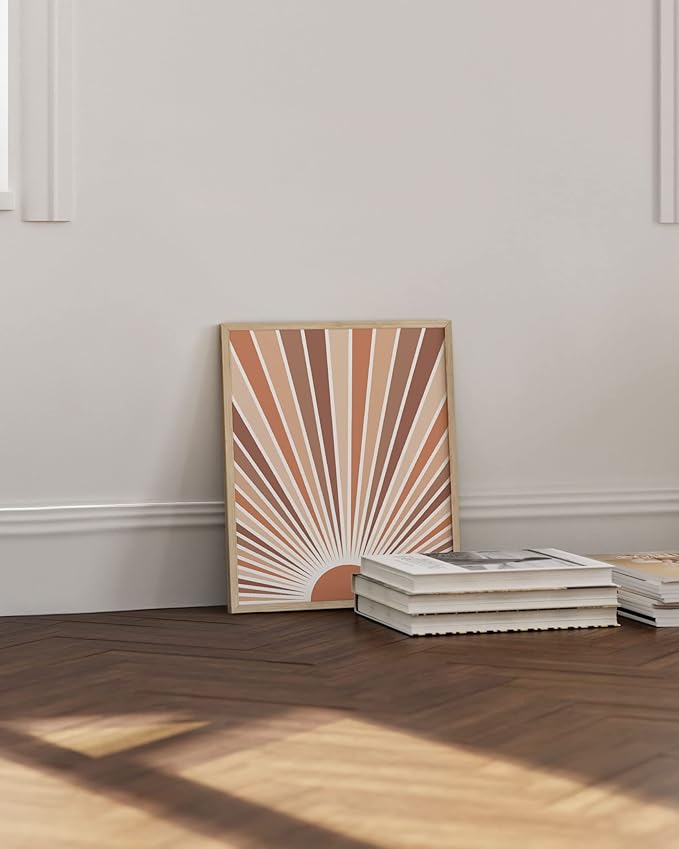 HAUS AND HUES Boho Art Prints Sun Wall Decor - Sun Art Print Boho Posters and Prints Wall Decor Rainbow Colored Sunshine Wall Art (Unframed, 16x20)