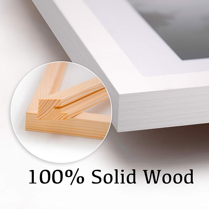 Egofine 8.5x11 Picture Frames Set of 4, Made of Solid Wood Covered by Plexiglass for Document,Diploma, Certificates and Degree, for Table Top Display and Wall Mounting Photo Frame White