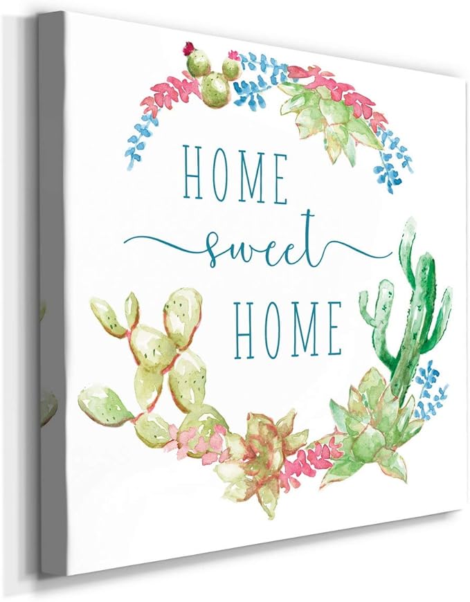 Wexford Home Square Premium Gallery Wrapped Canvas Flower Multicolor Wall Art Abstract Floral Romance Modern Pictures Print for Home Office, Ready to Hang