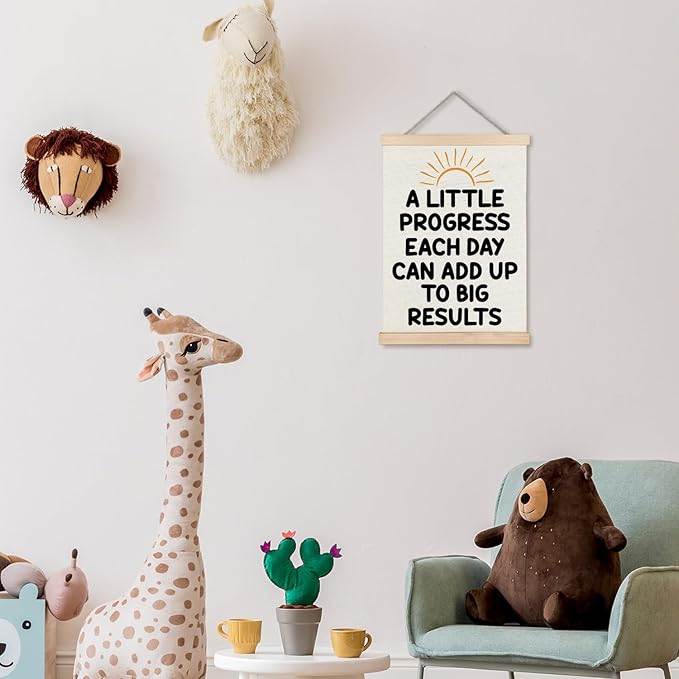 Supwhd Sunset Positive Affirmations Wall Decor, Inspirational Add Up to Big Results Office Wall Art, Motivational Quotes Wall Art for Office Classroom Home, 12x16