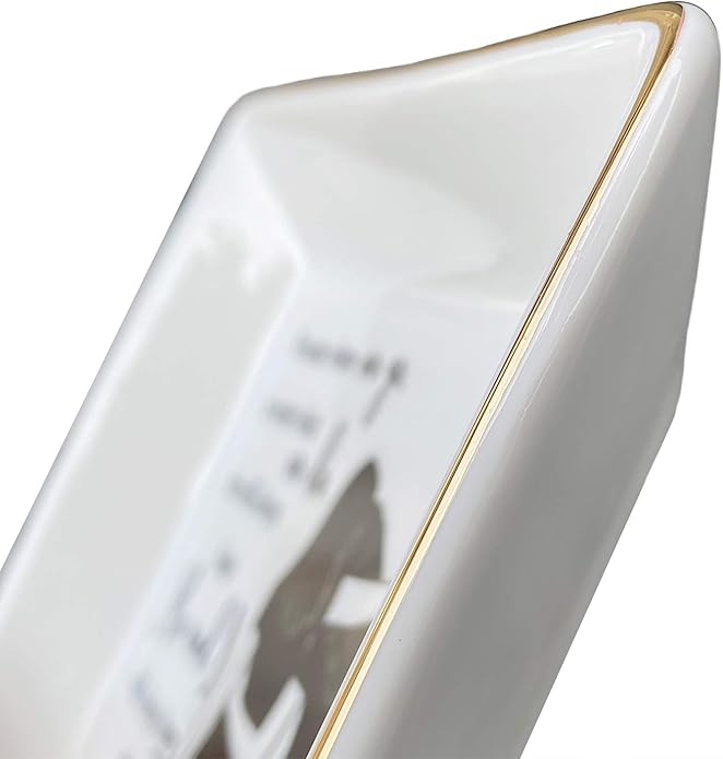 HOME SMILE Ceramic Ring Dish Jewelry Tray for Mom Sister Friends