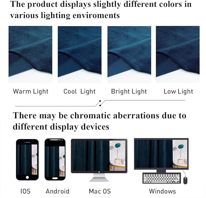 StangH Navy Blue Velvet Blackout Curtains Luxury Liner Back Tab Hook Belt Thermal Insulated Window Drapes Heavy Thick Privacy Curtains for Living Room Bedroom Office, W52 x L84, 2 Panels