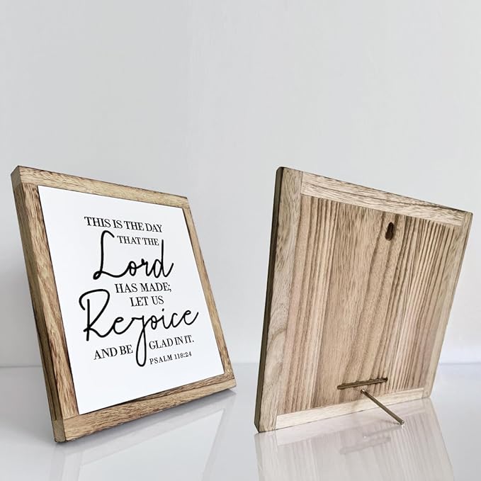 Scripture Sign, This is The Day That The Lord has Made Sign, Wooden Plaques Box Signs, Christian Wood Sign, Bible Verse Decor, Table Shelf Decoration, Psalm 118:24 Sign, Housewarming Gift