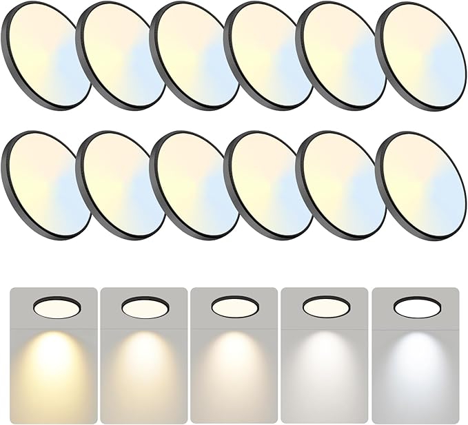 7.5Inch LED Ceiling Lights, 5 Colors Selectable (3000K/3500K/4500K/5000K/6000K) Flush Mount Ceiling Lights, Ultra Thin LED Ceiling Light Fixtures 0.87Inch for Living Room