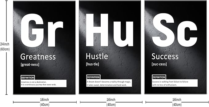 Motivational Poster Wall Art Home Decor Inspirational Entrepreneur Quotes Printed on Canvas Picture Painting Wall Decor Artwork for Home Teens Room Office Wall Decoration Ready to Hang [48''Hx24''W]