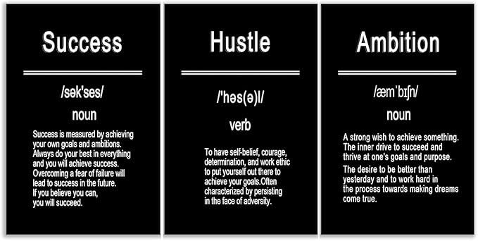 Motivational Canvas Wall Art Home Decor Painting Poster Inspirational Entrepreneur Quotes Positive Theme Picture Print Artwork for Modern Home Bedroom Office Stretched and Framed [48''Hx24''W]