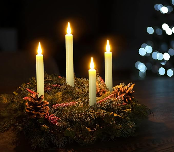 Strg Halloween Flameless Candles with Remote Timer, Christmas Window Taper Candles with Suction Cup and Magnetic Base Battery Operated Candle Sticks for Christmas Halloween Decorations (9 Pack)