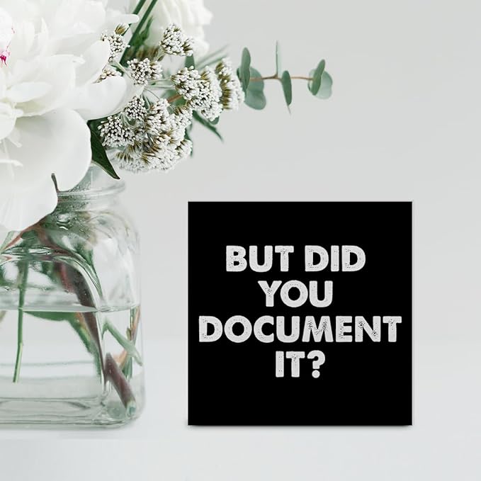 Country Office Wood Box Sign Decor Desk Sign But Did You Document It Wooden Box Block Sign Home Office Shelf Wall Decoration(black)