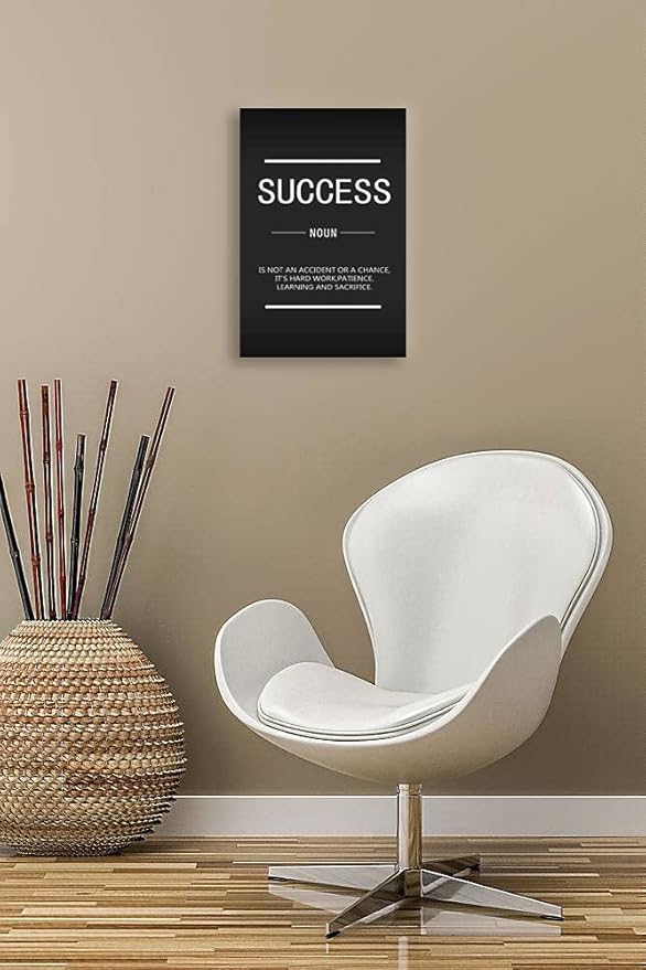Inspirational Success Wall Art Motivational Entrepreneur Quotes Canvas Print Poster Framed Wooden Artwork Home Office Decoration[12''W X 18''H]