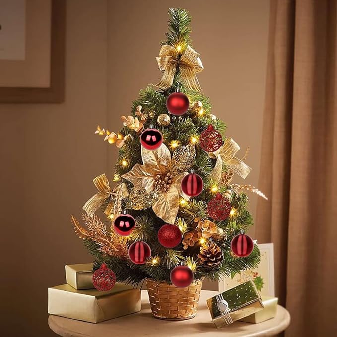 30PCS 2.36" Christmas Ball Ornaments Shatterproof Red Christmas Tree Decorations Xmas Tree Balls Halloween Ornaments Décor