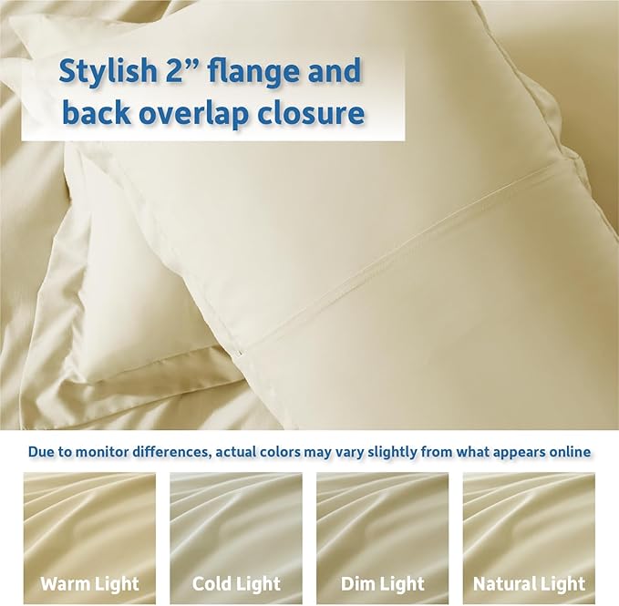 Nestl Vanilla Yellow Duvet Cover King Size - Soft Double Brushed King Duvet Cover Set, 3 Piece, with Button Closure, 1 Duvet Cover 104x90 inches and 2 Pillow Shams