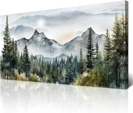 Wapluam Large Canvas Wall Art For Living Room Bedroom Decor Modern Office - Abstract Mountain Landscape Wall Painting Ready To Hang