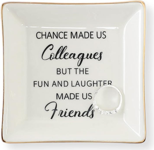 HOME SMILE Ceramic Ring Dish Jewelry Tray for Mom Sister Friends