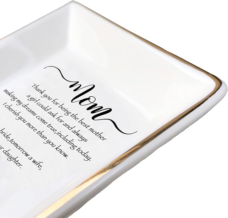 HOME SMILE Ceramic Ring Dish Jewelry Tray for Mom Sister Friends