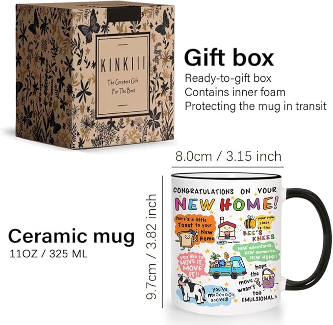 House Warming Gifts New Home, New Home Gift Ideas, Funny Mug, Congratulations On Your New Apartment Gift, Housewarming Gifts, First Apartment Essentials, Cute Ceramic Mugs 11Oz