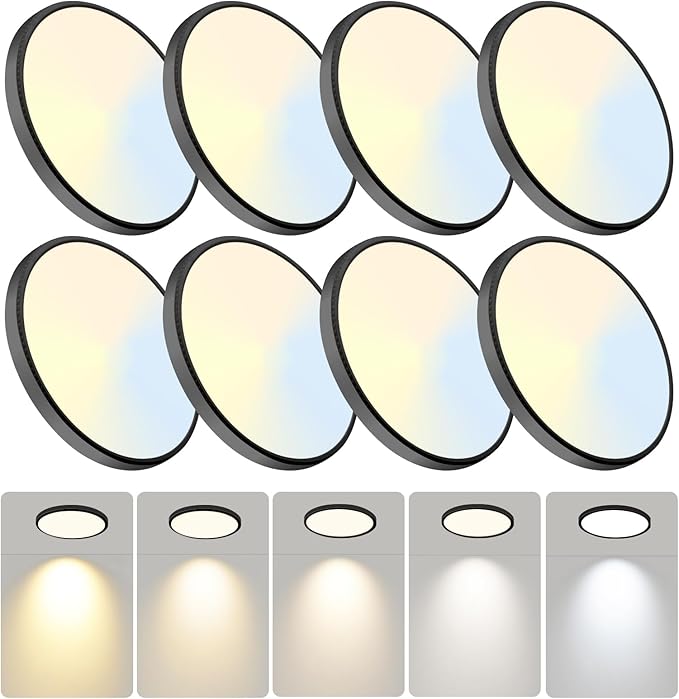 7.5Inch LED Ceiling Lights, 5 Colors Selectable (3000K/3500K/4500K/5000K/6000K) Flush Mount Ceiling Lights, Ultra Thin LED Ceiling Lights Fixtures 0.87Inch for Living Room