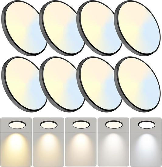 7.5Inch LED Ceiling Lights, 5 Colors Selectable (3000K/3500K/4500K/5000K/6000K) Flush Mount Ceiling Lights, Ultra Thin LED Ceiling Lights Fixtures 0.87Inch for Living Room