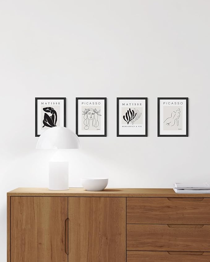 HAUS AND HUES 6x8 Black Oak Wooden Picture Frame - Set of 15 6x8 Poster Frame - Premium Oak, Vertical Hang, Shatterproof Plexiglass - Ideal for Home, Room, Office (6x8-inch, Black, Set of 15)