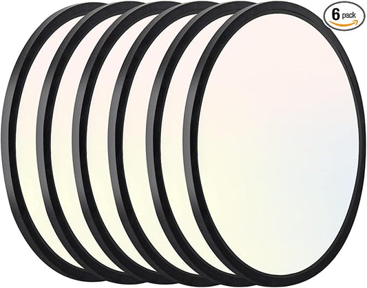 Hlite 6pack 12 inch Flush Mount LED Ceiling Light Fixtures, 24W 2400LM Super Slim, 3CCT Selectable (3000K/4000K/5000K), for Kitchen, Bedroom (Black)