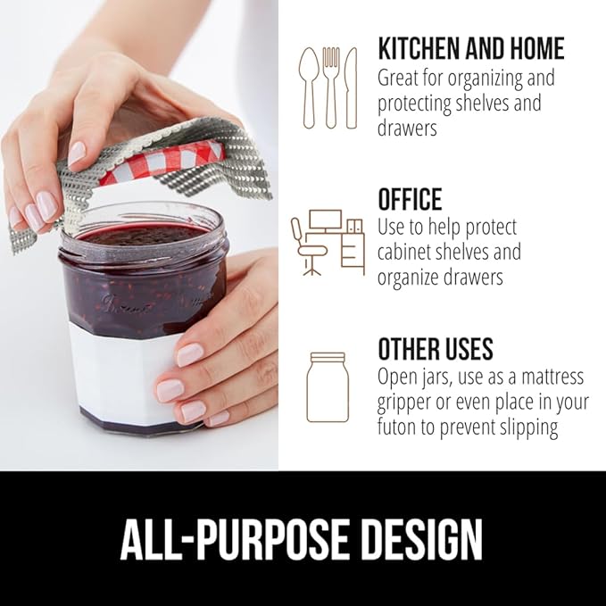 GORILLA GRIP powerGRIP Drawer Shelf and Cabinet Liner, Thick Strong Hold, Non-Adhesive Liners Protect Kitchen Cabinets and Cupboard, Bathroom Drawers, Easy Install, Breathable Mat, 12" x20', Chevron