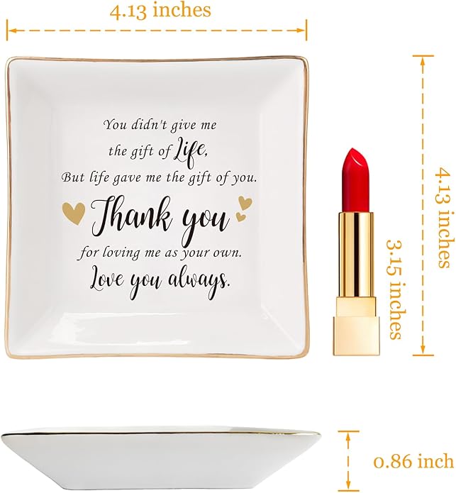 HOME SMILE Ceramic Ring Dish Jewelry Tray for Mom Sister Friends