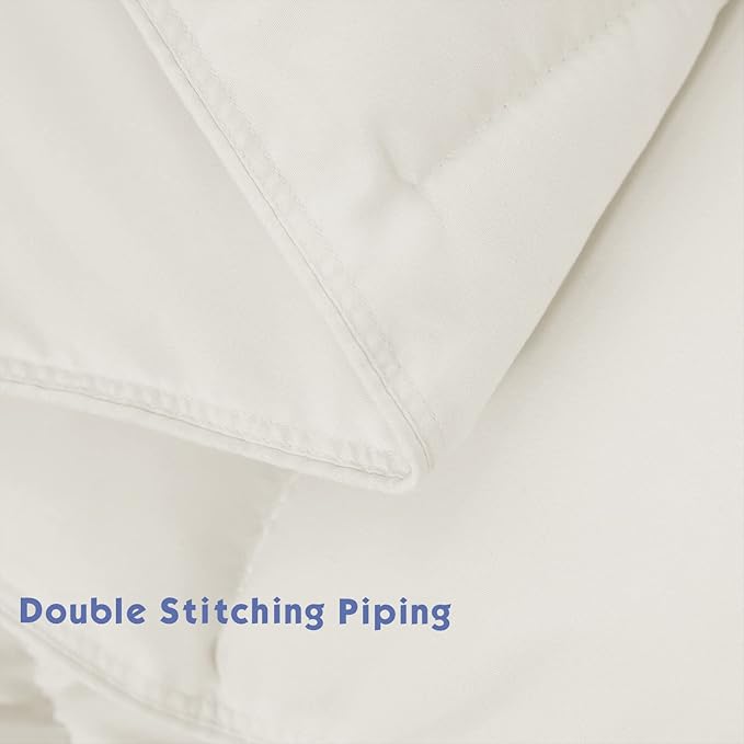 HIG 3pc Down Alternative Comforter Set - All Season Reversible Comforter with Two Shams - Quilted Duvet Insert with Corner Tabs - Box Stitched - Super Soft, Fluffy (King/Cal King, Ivory)