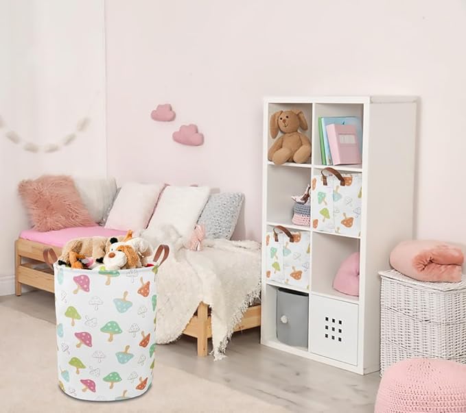 CLOCOR Rectangular Storage Basket,Waterproof Gift Basket,Room Decor(Mushroom)