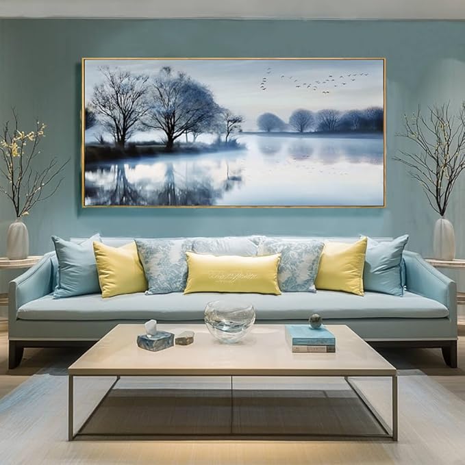 SDYA Pictures for Living Room Wall Art Bedroom Landscape Wall Decorations Lake Pictures Nature Wall Art for Dining Room,Office -24"x48"