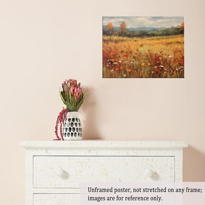 Autumn Wildflowers Canvas Print posters Farmhouse Decor Fall Wall Art Autumn Decor Wildflower Wall Art Autumn Home Decor 20x30 Unframed