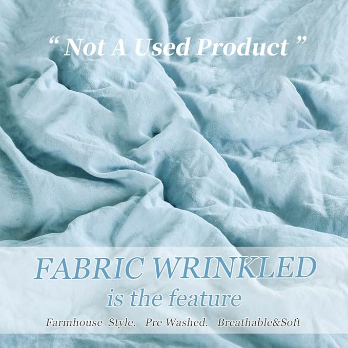 HIG Pre Washed Down Alternative Comforter Set Queen - Reversible Chic Quilt Design - Box Stitched with 4 Corner Tabs - Lightweight for All Season - Blue Duvet Comforter with 2 Pillow Shams