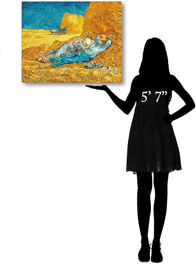 DECORARTS - Noon: Rest from Work, Vincent Van Gogh Art Reproduction. Giclee Canvas Prints Wall Art for Home Decor 30x24