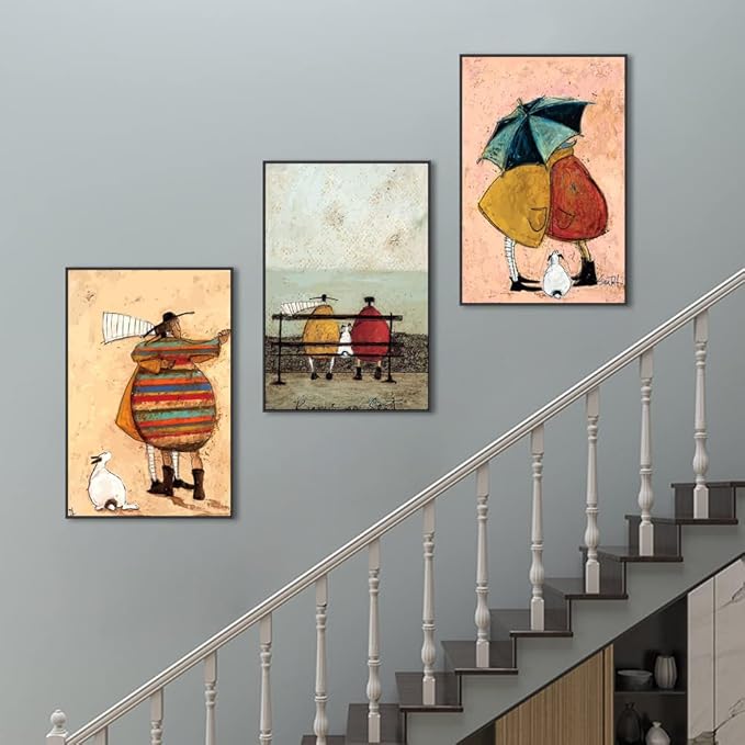 Aesthetic Abstract Canvas Wall Art Large Size 32" X 24" X 3 Pieces Modern Art Framed Decorative Painting Natural Minimalist Posters Prints Living Room Bedroom Bathroom Kitchen Office Wall Decor (Grey,