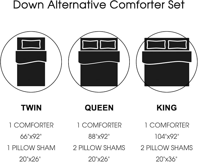 Beyond Basic King Size Comforter Set - Black & Red Striped, Lightweight Down Alternative King Set (Red/Black)