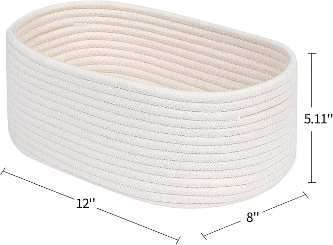 CubesLand Cube Shelf Closet Storage Baskets Bins,Woven Basket for Organizing/Storage,Long-lasting &Skin-friendly Toy Storage Basket Bin,Stylish Room Decor Basket,Off White Cotton Rope Basket 2 Packs