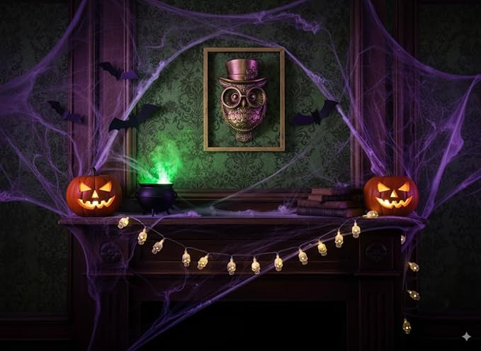 Animal Heads Wall Decor (Includes Metal Frame) Halloween Resin Animals Sculptures Head Wall Hanging Decoration Gold vintage Wall Sculpture for Living Room Bedroom Office(Owl)