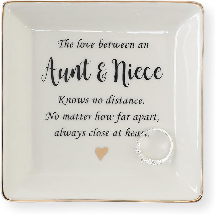 HOME SMILE Ceramic Ring Dish Jewelry Tray for Mom Sister Friends