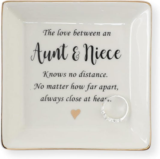 HOME SMILE Ceramic Ring Dish Jewelry Tray for Mom Sister Friends