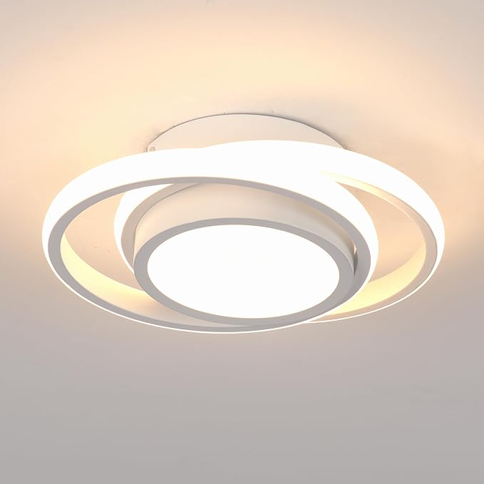 CANEOE Modern Led Ceiling Lights, Small Led Close to Ceiling Light Fixture,32W Round LED Ceiling Lamp for Bedroom Hallway Aisle Corridor Light Lighting (Warm White,3000K)