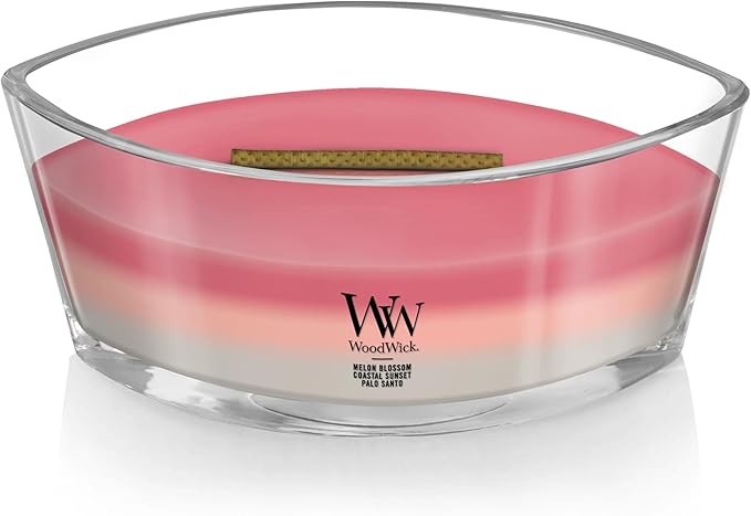 WoodWick Shoreline Scented Trilogy Ellipse Candle, Crackles as it Burns, Up to 50 Hours Burn time, 16oz