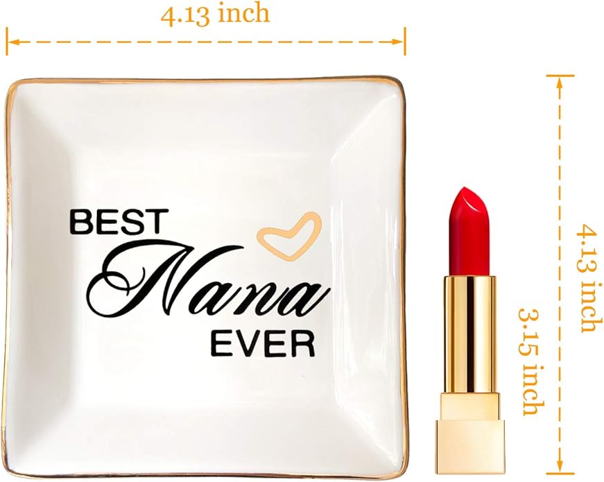 HOME SMILE Ceramic Ring Dish Jewelry Tray for Mom Sister Friends