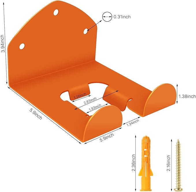 Garage Organization Weed Eater Holder Shed Organizer, Trimmer Rack Garden Power Tool Hanger for Grass Lawn Mower, 2 Pack