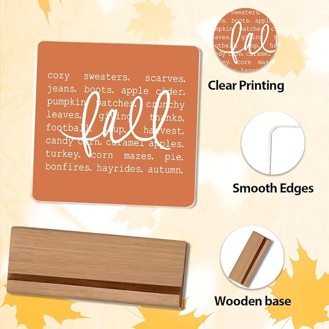 Rustic Fall Decor Cute Fall Decorations for Home Office Fall Pumpkin Decorations Retro Autumn Thanksgiving Acrylic Decor for Bedroom Table 5 x 5 inches (Acrylic 1704)