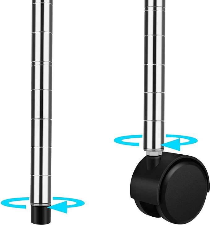 HealSmart Heavy Duty 4-Shelf Storage Shelving Unit, 35.83D x 13.98W x 55.91H Steel Organizer Wire Rack with 1000Lb Capacity, Chrome