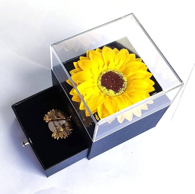 Mothers Day Gifts Sunflower Gifts for Women Daughter Son Girlfriend Wife Mom Friends Sisters Aunt, You are My Sunshine Necklace Gift Box for Birthday Wedding Mother's Day Xmas Present Sunflower Decor